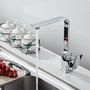 Imagem de Torneira Cozinha Gourmet Misturador Monocomando Slim Quadrada Cromada Metal