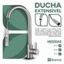 Imagem de Torneira Cozinha Gourmet Monocomando Ducha Extensível Luxo Misturador Inox 304 Escovado Bancada Flexia Com Garantia