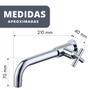 Imagem de Torneira Cromada Cozinha Banheiro Lavabo Parede Manopla Cruzeta Aço Inox Arredondada c/ Giro Luxo