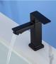 Imagem de Torneira de Banheiro Lavabo Preta Luxo Baixa Bica  Aço Inox Design Moderno