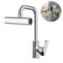 Imagem de Torneira de cozinha em cascata com pulverizador de puxar para baixo, Torneira de cozinha escovada com pulverizador de 3 modos, torneira de pia de cozinha giratória de aço inoxidável 360