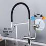 Imagem de Torneira de Cozinha Gourmet Bico Aerador Flexível Monocomando Misturador Suporte de Filtro