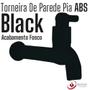 Imagem de Torneira De Parede Longa Pia 16cm Cozinha ABS Acabamento Fosco Preto Black De 1/4 De Volta Design Resistente Funcional Moderna Iguatemi