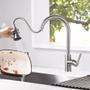 Imagem de Torneira Gourmet Monocomando Com Extensor Ducha Luxo Inox Cozinha Lavanderia Acabamento Fosco