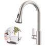 Imagem de Torneira Gourmet Monocomando Com Extensor Ducha Luxo Inox Cozinha Lavanderia Acabamento Fosco