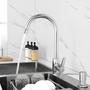 Imagem de Torneira Gourmet Para Cozinha Modelo com Corpo Giratório Bico Aerador 360º Inox Com Função Misturador Monocomando Água Fria e Quente