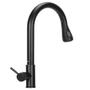 Imagem de Torneira Gourmet Preta Bancada Pia Misturador Monocomando Com Bico Extensível 50cm Giratória 360º Abs com Inox