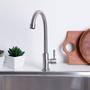 Imagem de Torneira Inox Lavabo Lavatório Banheiro ¼ Volta Kit 10