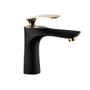 Imagem de Torneira Misturador Monocomando Lavabo Preto E Dourado
