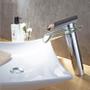 Imagem de Torneira Para Banheiro Com Misturador Monocomando Calha De Vidro Cascata Alta
