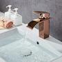 Imagem de Torneira Para Banheiro / Lavabo Quadrada Bica Baixa Misturador Rose Gold Completa - MV110RG