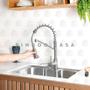 Imagem de Torneira para cozinha Gourmet Misturador Monocomando Extensível Aço inox Escovado Aragua Pingoo.casa