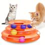 Imagem de Torre de Brinquedo Interativa para Gatos - 3 Andares com Bolas Coloridas