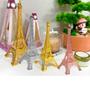 Imagem de Torre eiffel decorativa Rose 10 cm Pequena Escultura Metal Enfeite Decoração Paris
