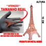 Imagem de Torre eiffel decorativa Rose 10 cm Pequena Escultura Metal Enfeite Decoração Paris