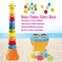 Imagem de Torre Girafa Montar e Brincar Brinquedo Infantil Balde Areia Formas Encaixavel Coordenação Educativo