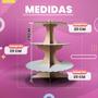 Imagem de Torre Porta Doce 3 Andares Com Discos Ondulado Em Mdf Branco