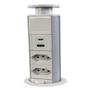 Imagem de Torre Tomada Multiplug 2 Tomadas 20A + 2 USB Rápido - Cinza