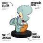 Imagem de Totem Pequeno Boneco Bob Esponja Lula Molusco 7cm + Base