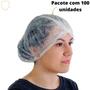 Imagem de Touca Branca Descartável TNT Sanfonada Plissada com 100 Unidades Certificado Anvisa Descartável com Elástico com Nota Fiscal