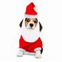 Imagem de Touca com Barba Noel Cachorro Branco e Vermelho P