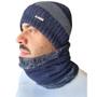 Imagem de Touca Com Gola Cachecol Forrada Térmica Proteção Inverno 