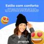 Imagem de Touca De Frio Para Inverno Gorro De Lã Masculina Unissex Lisa Preta Confortável Quentinho Estilo Adulto Intenso