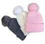 Imagem de Touca Feminina Forrada de Pelinho de Pelúcia Pompom Gorro  Toca de Inverno