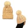 Imagem de Touca Gorro com Pompom Para Frio - Bege