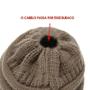 Imagem de Touca Gorro Lã Forrada Com Furo Para cabelo Cor:Preto