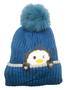Imagem de Touca Infantil Inverno Pompom Forrada Bichinhos Pinguim Quentinha Proteção Frio