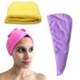 Imagem de Touca Turbante Toalha de Secar Cabelo com Botão