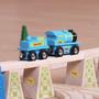 Imagem de Train Engine Bigjigs Single Wooden Blue para crianças