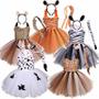 Imagem de Traje de Halloween Infantil Cosplay Animal - Girafa, Vaca, Tigre, Leopardo e Zebra