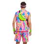 Traje Yonroik 80s Workout Rosa para Homens - Fantasia de Halloween e Cosplay Imagem de Traje Yonroik 80s Workout Rosa para Homens - Fantasia de Halloween e Cosplay