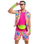 Traje Yonroik 80s Workout Rosa para Homens - Fantasia de Halloween e Cosplay Imagem de Traje Yonroik 80s Workout Rosa para Homens - Fantasia de Halloween e Cosplay