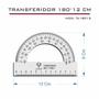 Imagem de Transferidor 180 12Cm Acrílico Transp Desenho Técnico Fenix