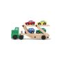 Imagem de Transportador de madeira Montessori Truck Toy com 4 carros de 1 a 6 anos