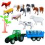 Imagem de Trator Carroceria De Brinquedo +animais Fazenda Boi Infantil