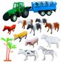 Imagem de Trator Carroceria De Brinquedo +animais Fazenda Boi Infantil