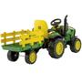 Imagem de Trator Infantil Elétrico Criança Carrinho Com Carretinha 3 Anos até 40 Kg John Deere Ground Force 12 V Peg Perego 