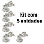 Imagem de Trava Piso Fixador P/Porta Metálico Cromado Soprano 5 Peças