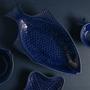 Imagem de Travessa de Cerâmica Decorativa Peixe Ocean Azul 37x20cm Bon Gourmet
