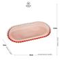 Imagem de Travessa de Cristal Oval Pearl Bolinha Rosa 24x12x2cm