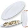 Imagem de Travessa Prato Oval 60 Cm para Buffet Restaurante Cozinha Melamina Premium Profissional Branca Rasa Bestfer