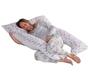 Imagem de Travesseiro de Corpo Gestante Grávida Almofada + Capa Fronha Retirável Confortável Nuvem Rosa