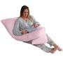 Imagem de Travesseiro de Corpo Gestante Grávida Almofada + Capa Fronha Retirável Confortável Rosa lisa