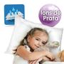 Imagem de Travesseiro Infantil Íons de Prata Antialérgico Antimofo Antiácaro Antimicrobiano Fibra Siliconada com Algodão 180 fios