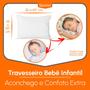 Imagem de Travesseiro para Bebe Infantil Soninho Leve Macio Forro 100% Algodão Hipoalérgico Proteção Poliéster Siliconado 30x40 cm