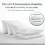 Imagem de Travesseiro Soft Antialergico Fibra Siliconada Kit 4 Und